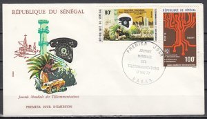 Senegal, Scott cat. 448-449.Telecommunications issue. First day cover. ^