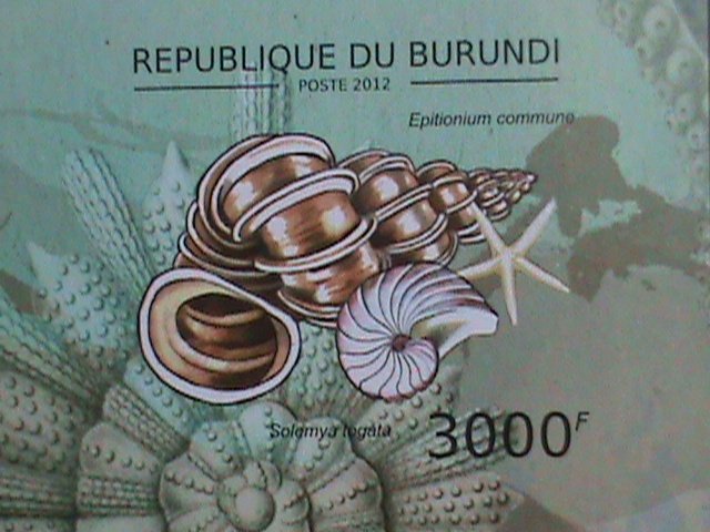 ​BURUNDI STAMP-2012-SC#1210 SEA SHELLS IMPERF-MNH S/S SHEET VERY FINE