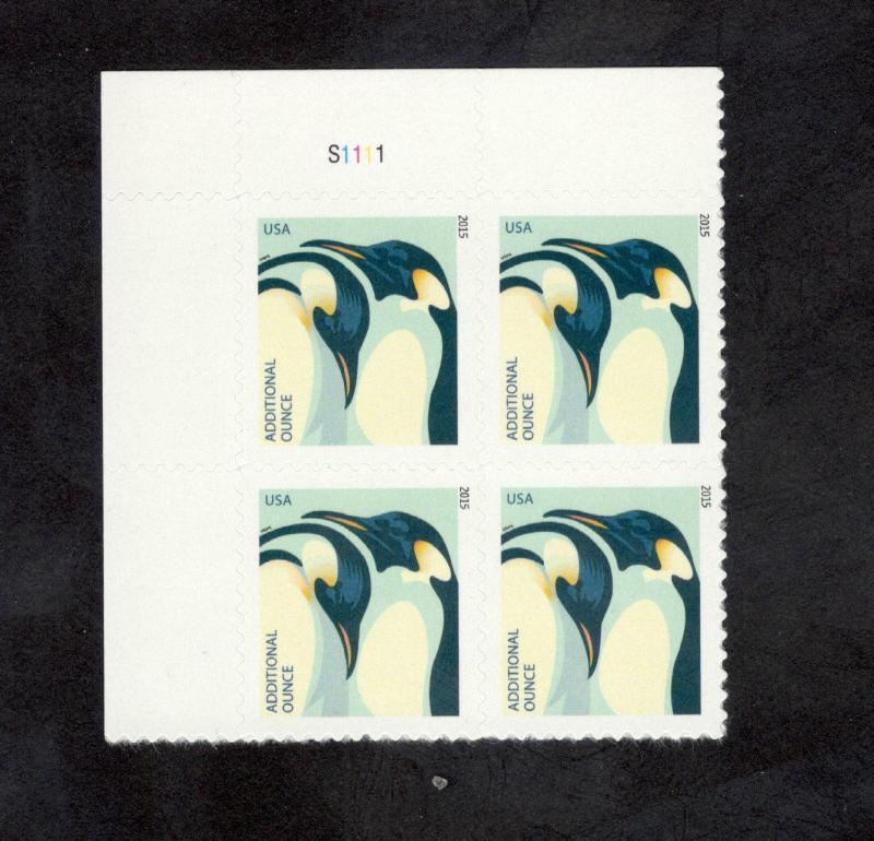 4989 Penguins Plate Block Mint/nh (Free Shipping) 