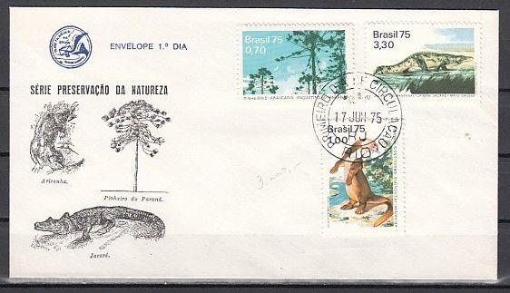 Brazil, Scott cat. 1395-1397. Nature Preservation issue. First day cover. ^