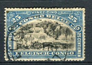 BELGIUM CONGO; Early 1900s classic Pictorial issue used 25c. value