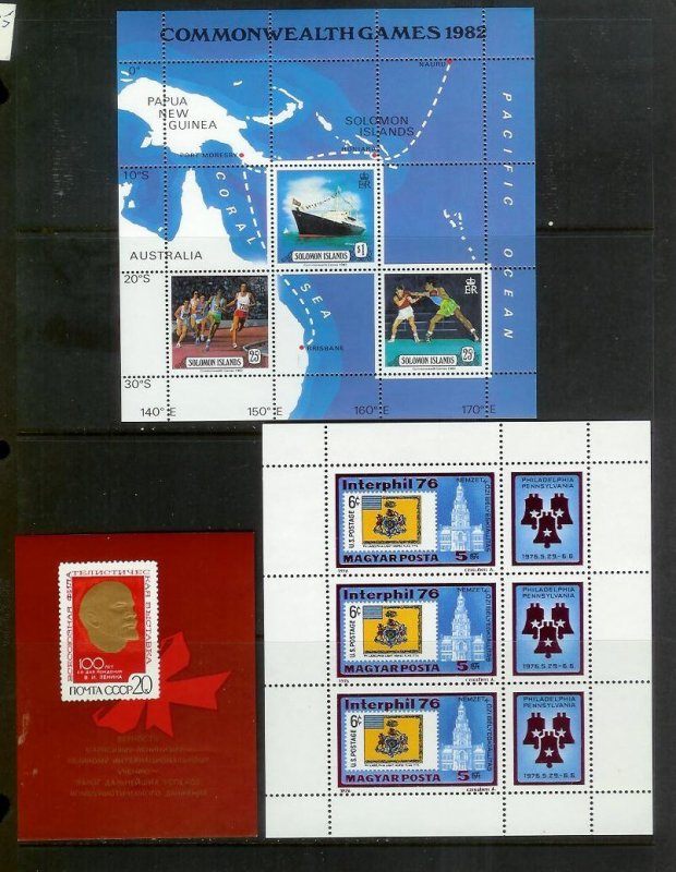 WORLDWIDE (190) Souvenir Sheets & Mini-Sheets ALL Mint Never Hinged