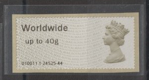 Great Britain Post & Go FS5e Type II 2011 QE2 VF MNH Worldwide up to 40g