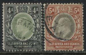 East Africa & Uganda KEVII 1904 4 & 5 annas used