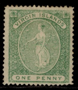 BRITISH VIRGIN ISLANDS QV SG12, 1d yellow-green, M MINT. Cat £85.