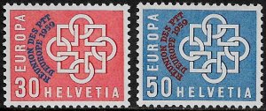 Switzerland #376-7 MNH Set - European Unity - Conference Overprint