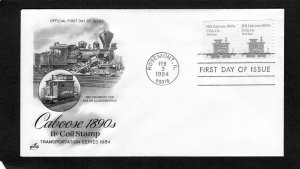 1905 Caboose, FDC coil pair ArtCraft