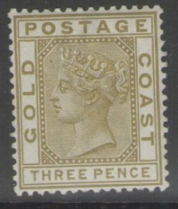 GOLD COAST SG15a 1889 3d OLIVE MTD MINT 