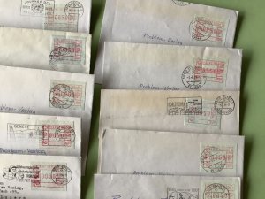 Switzerland A. T. M. Postage vending labels  21 covers duplicates Ref A1171