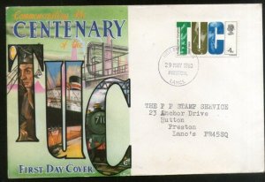 England /G.B 1968 Cent. of Trades Union Congre TUC faces Ship Train Sc 564 FD...