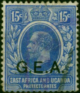 Tanganyika G.E.A 1917 15c Bright Blue SG51 Fine Used