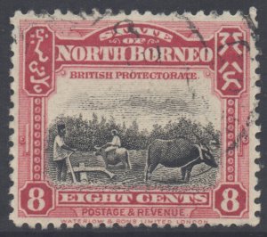 North Borneo Scott 173 - SG283, 1925 Ploughing 8c cds used