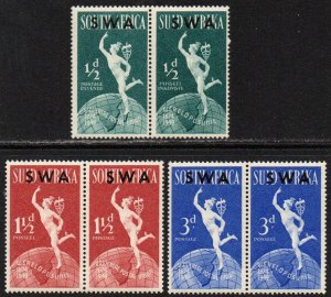 South West Africa Sc #160-162 MNH pairs