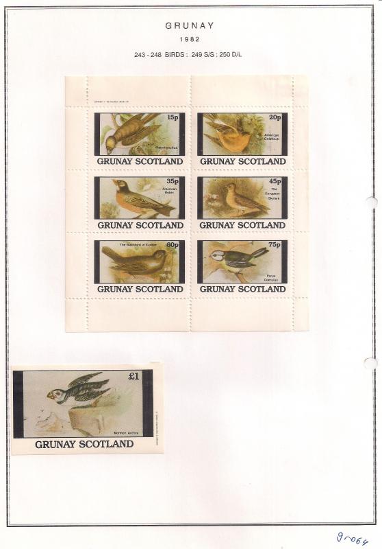 SCOTLAND - GRUNAY - 1982 - Birds #5 - Perf 6v, Souv, Sheets - MLH