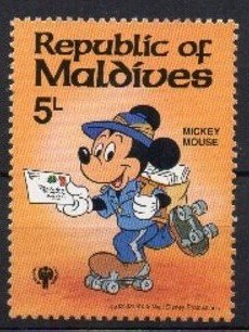 MALDIVES - 1979 - DISNEY - MICKEY MOUSE - MAILMAN -