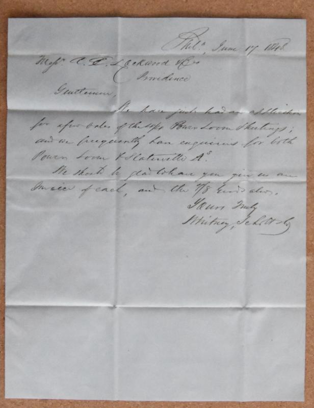 1848 Stampless. Please See  description below