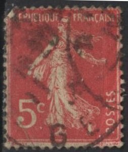 France 161 (used) 5c sower, cerise (1934)