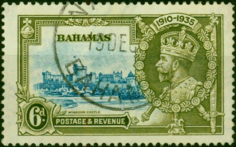 Bahamas 1935 6d Light Blue & Olive-Green SG143 Fine Used