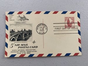 1960 FDC 5c Eagle Airmail postcard SCott UXC3