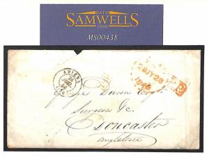 France GB CROSS-CHANNEL MAIL London *DOTTED TRANSIT* Cover 1846 WAFER SEAL MS438