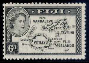 FIJI QEII SG287, 6d black, NH MINT.