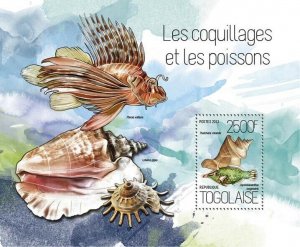 2013 TOGO MNH. SHELLS AND FISH. Y&T Code: 782. Michel Code: 5405 / Bl.902