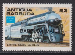 1986 Barbuda Ameripex 86 Expo $3 train locomotive issue MNH Sc# 807 CV $14.50