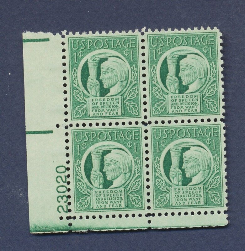 USA - Scott  908 - MNH Plate Block # 23020 LL - Freedom of Speech & Religion