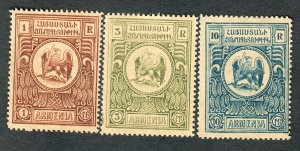 Armenia 3 different unused Non-Postal Singles