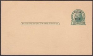 CANAL ZONE Postal Stationery : postcard opt on USA 1c unused...............a2495