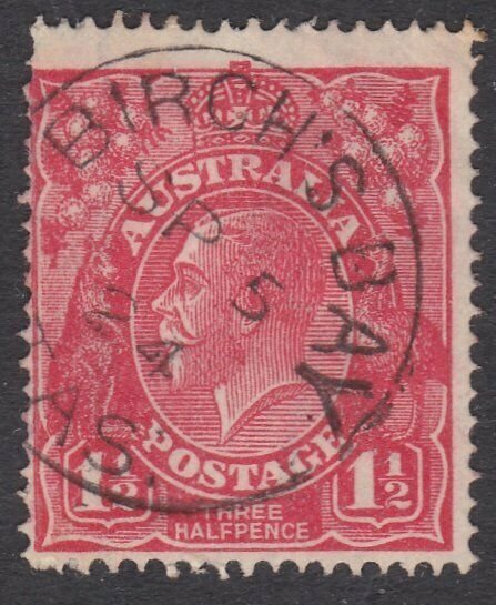 TASMANIA 1924 GV 1½d - BIRCH'S BAY cds......................................Q983