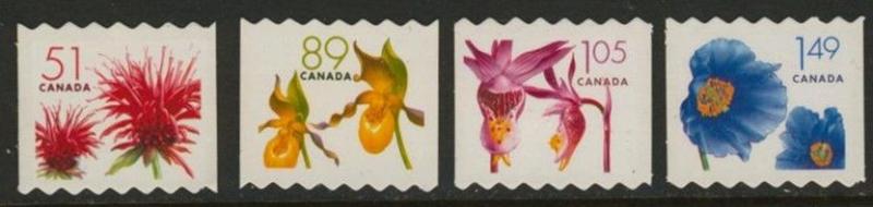 Canada 2128iii-2131iii MNH Flowers, Red Bergamont, Lady Slipper, Blue Poppy