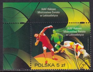 Poland 2014 Sc 4108 World Indoor Track and Field Championships Sopot Stamp CTO