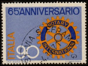 Italy 1026 - Used - 90L Rotary Intl. Emblem, 65th Anniv. (1970)