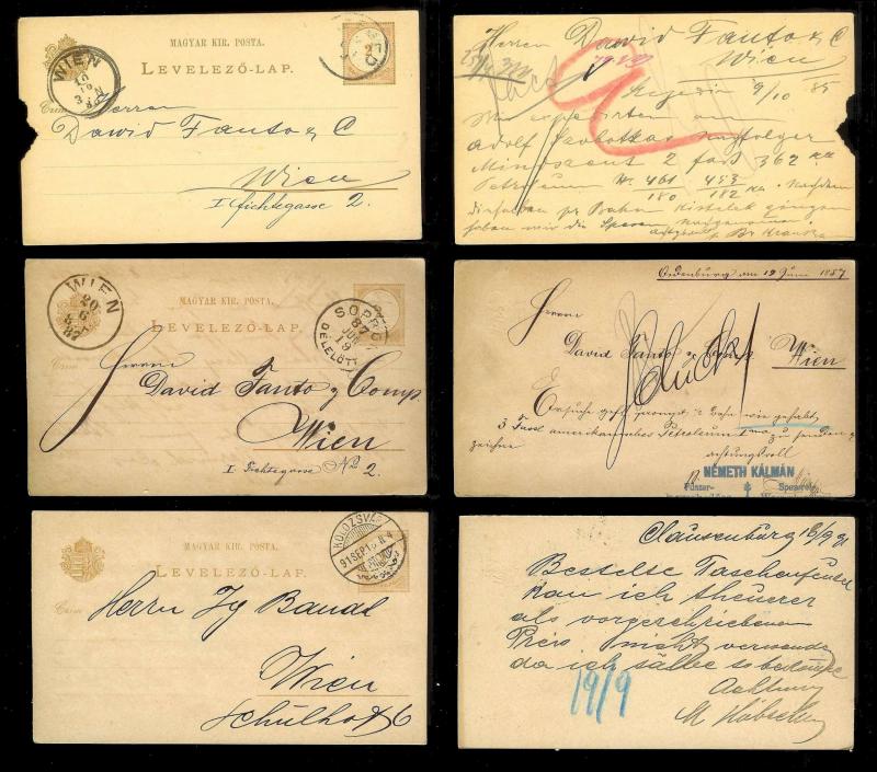 HUNGARY (60) Early Postal Cards All postally cancelled & used c1890s