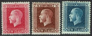 NEW ZEALAND 1915 KGV 6D 71/2D AND 8D PERF 14 X 13.5 */**