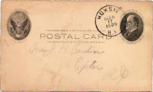 United States Rhode Island Hoxsie 1909 cds  1899-1949  Postal Card.