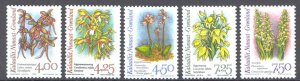Greenland Sc# 279-283 MNH 1995-1996 Orchids