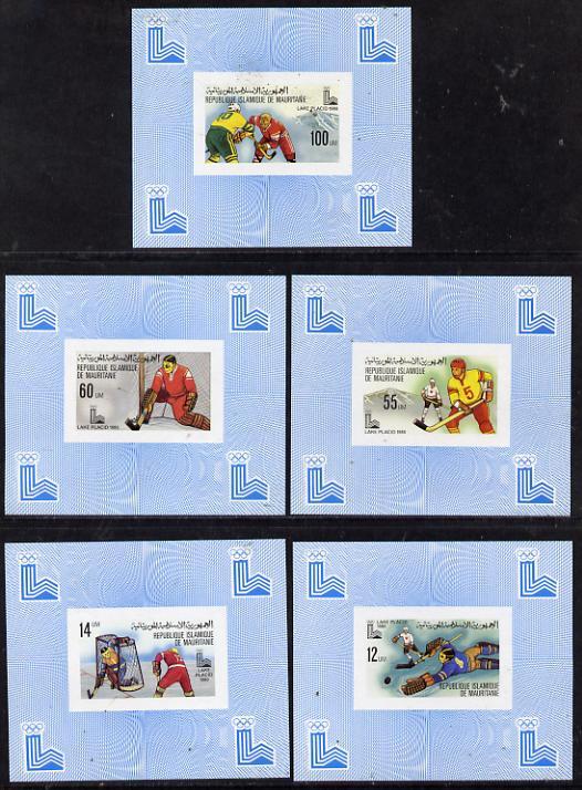 Mauritania 1980 Winter Olympics (Ice Hockey) set of 5 del...