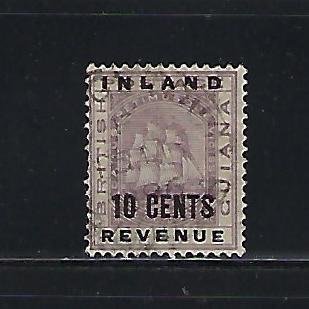 BRITISH GUIANA SCOTT #120 1889 10 CENTS  OVERPRINT- USED