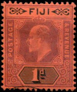 Fiji SC# 71 SG# 119 Edward VII 1d wmk 3 MH