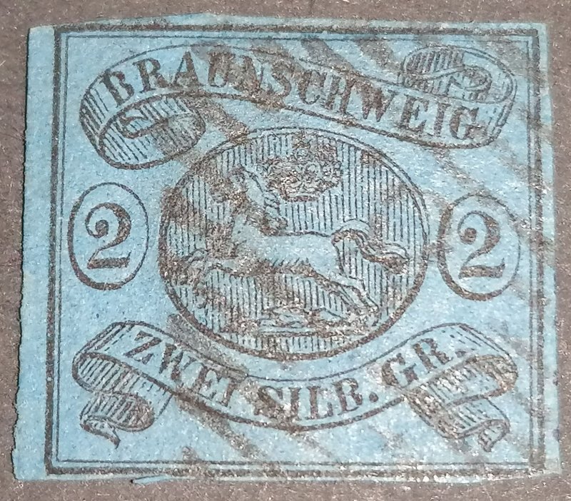 Old Germany, Brunswick 2 sgr 1853 Michel 7 used