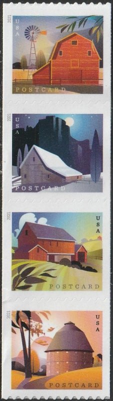 5553a (5550-5553) MNH strip of 4, Barns, coil version  - no per item S&H fee