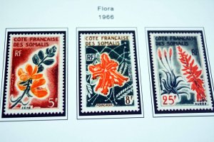 COLOR PRINTED SOMALI COAST 1894-1966 STAMP ALBUM PAGES (40 illustrated pages)