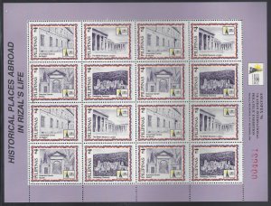 STAMP STATION PERTH Philippines #2450 Rizal Places ASEANPEX Full Sheet MNH