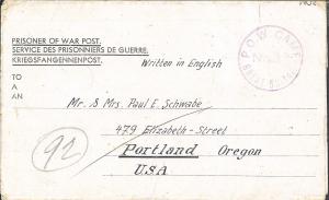 April 1946 Prisoner of War Formular, WWII Related