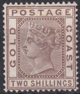 Gold Coast 1884 Sg19a 2s Deep Brown M/MINT  Cv £70