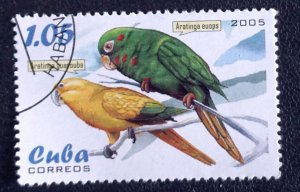 CUBA Sc# 4469  PARROTS tropical birds   1.05c    2005  used / cto
