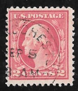 499 2 cent SUPER DATE Washington, Rose type 1 Stamp used EGRADED VG 35