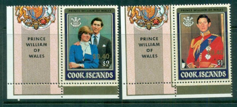 Cook Is 1982 Royal Birth, Prince William Surcharged MUH